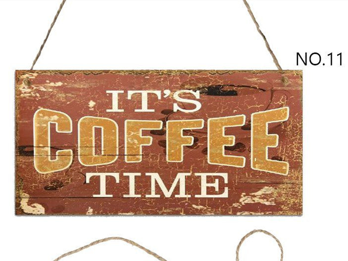 Coffee Art Wooden Hanging Sign