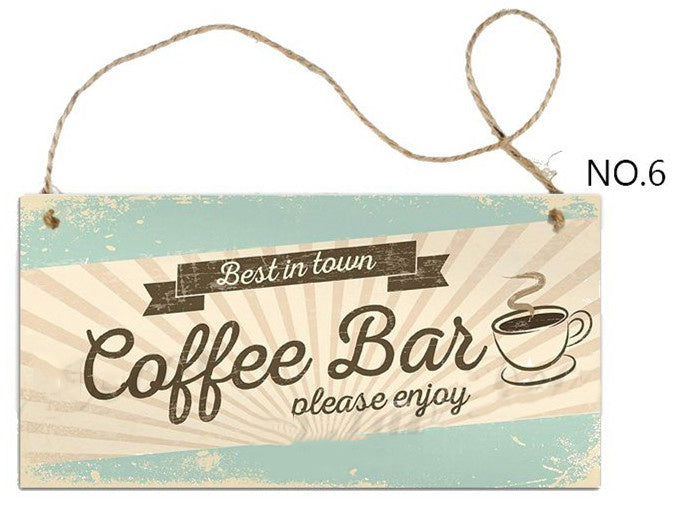 Coffee Art Wooden Hanging Sign