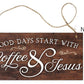 Coffee Art Wooden Hanging Sign