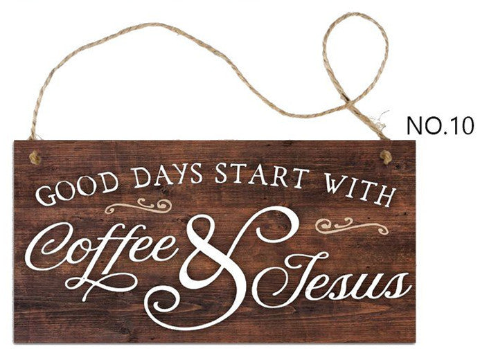 Coffee Art Wooden Hanging Sign