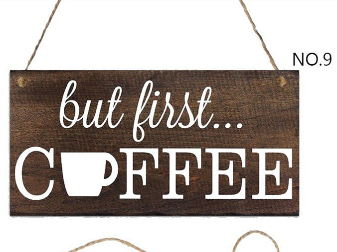 Coffee Art Wooden Hanging Sign