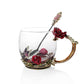 Butterfly Rose Enamel Heat-resistant Glass Coffee Cup with Spoon Set