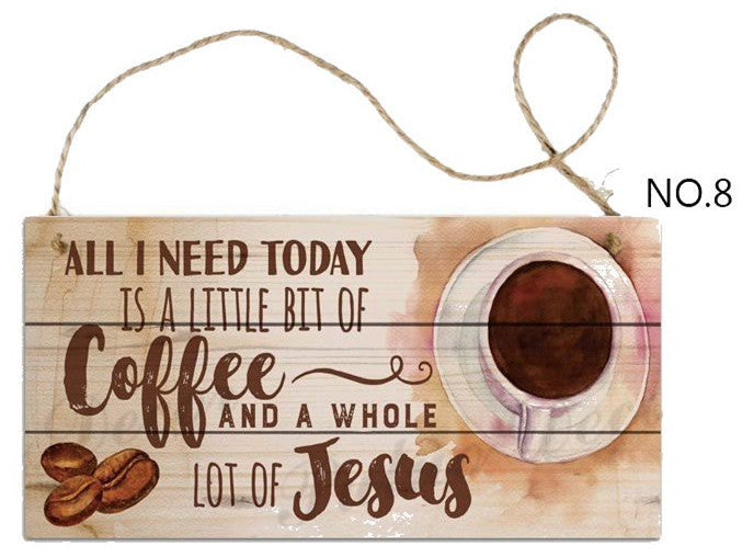 Coffee Art Wooden Hanging Sign