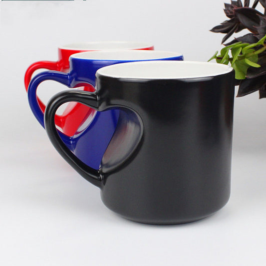 Heart Handle Color Changing Ceramic Mug