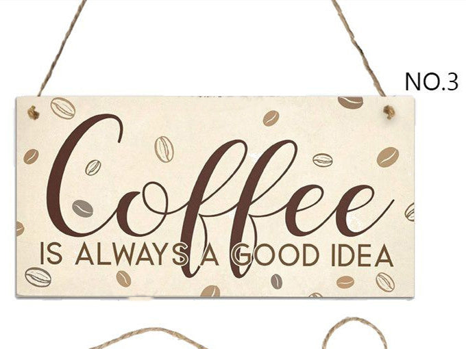 Coffee Art Wooden Hanging Sign