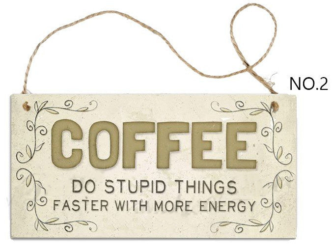 Coffee Art Wooden Hanging Sign