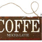 Coffee Art Wooden Hanging Sign