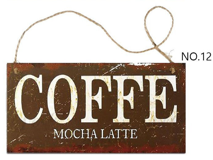 Coffee Art Wooden Hanging Sign