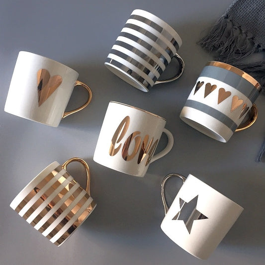 Creative Light Luxury Personality Coffee Mug With Lid and Spoon
