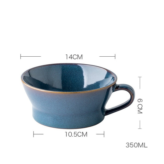 Blue Retro Caliber Cappuccino Mug Set