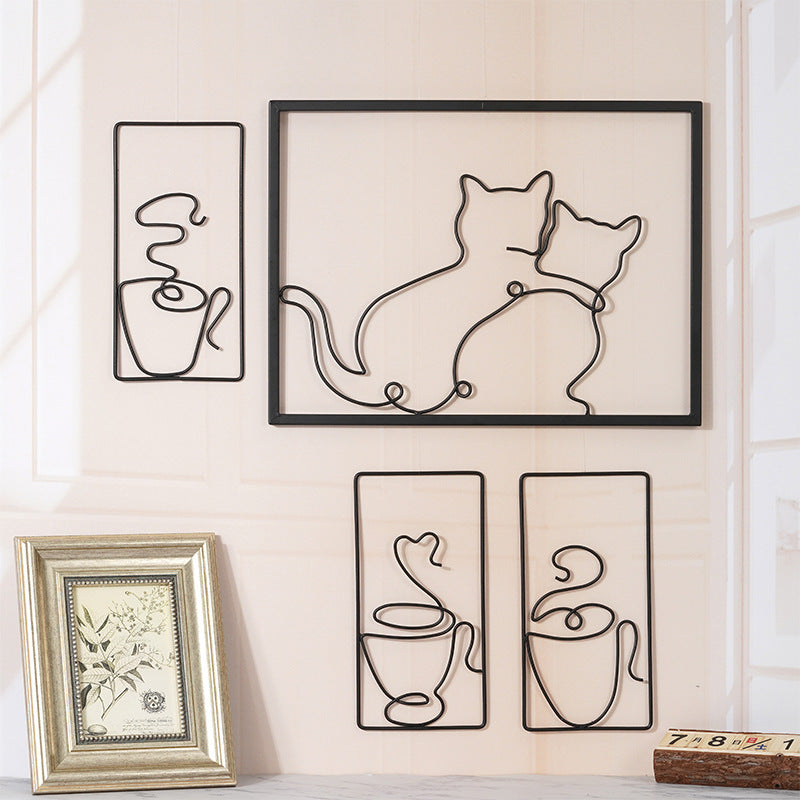 Kitty Cat Coffee Cup Wall Hanging Art Decor