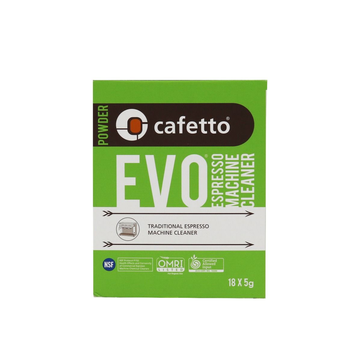 Cafetto - EVO Espresso Machine Cleaner - 18 X 5g Sachet (12pks Per Carton)