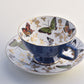 Elegant Butterfly Porcelain Coffee Cup with Saucer Hight Quality Bone China Blue