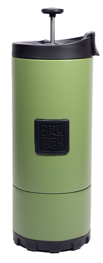 BruTrek OVRLNDR Travel Coffee French Press - Moss Green (light green texture) 24fl.oz.