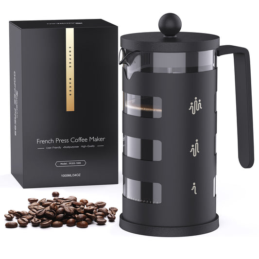 RAINBEAN  French Press Coffee Maker Heat Resistant Borosilicate Glass